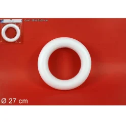 2 ANELLI CERCHI DI POLISTIROLO 27CM BIANCHI DECORAZIONI NATALIZIE ADDOBBI NATALE