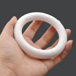 2 ANELLI CERCHI POLISTIROLO 19CM BIANCHI DECORAZIONI NATALIZIE ADDOBBI NATALE