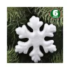 6 APPENDINI FIOCCHI DI NEVE IN POLISTIROLO 15CM BIANCHI DECORAZIONI NATALIZIE