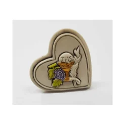 12 BOMBONIERE CUORE COMUNIONE EUCARESTIA CALICE BIANCO CERAMICA SOPRAMMOBILE