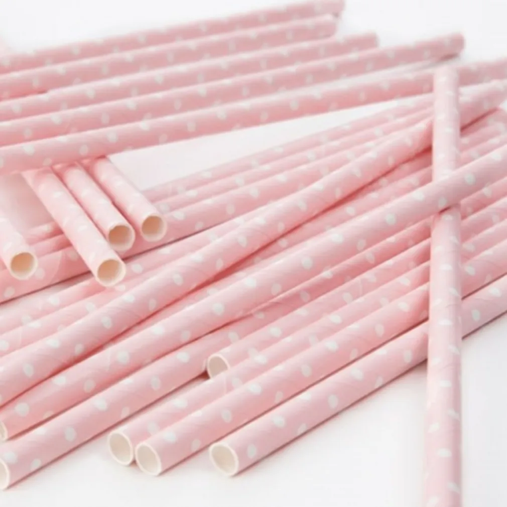 120 CANNUCCE ROSA CONFETTO POIS CANNUCCIA COMPLEANNO PARTY NASCITA BATTESIMO