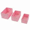 3 CESTINI TESSUTO SCATOLE ORGANIZER BAGNO PORTA OGGETTI BAGNOSCHIUMA ROSA 79053