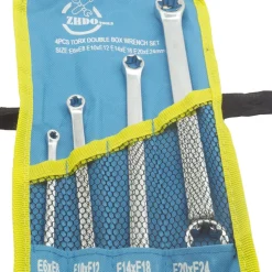 4 CHIAVI DOPPIA TESTA TORX FEMMINA E6xE8 - E10xE12 - E14xE18 - E20xE24