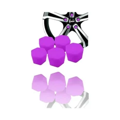 20 COPRIBULLONI COPRI BULLONI DADI SILICONE FLUORESCENTI VIOLA CERCHI RUOTA