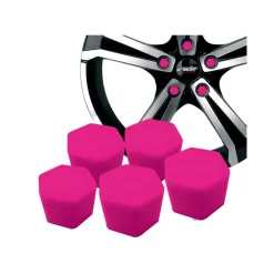 20 COPRIBULLONI COPRI BULLONI DADI SILICONE FLUORESCENTI FUCSIA CERCHI RUOTA