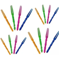 90 FORCHETTINE IN PLASTICA TRASPARENTI COLORATE 2 PUNTE PER FRUTTA APERITIVO