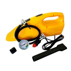 2 IN 1 ASPIRAPOLVERE COMPRESSORE AUTO CON MANOMETRO 12V 250PSI CON ACCESSORI
