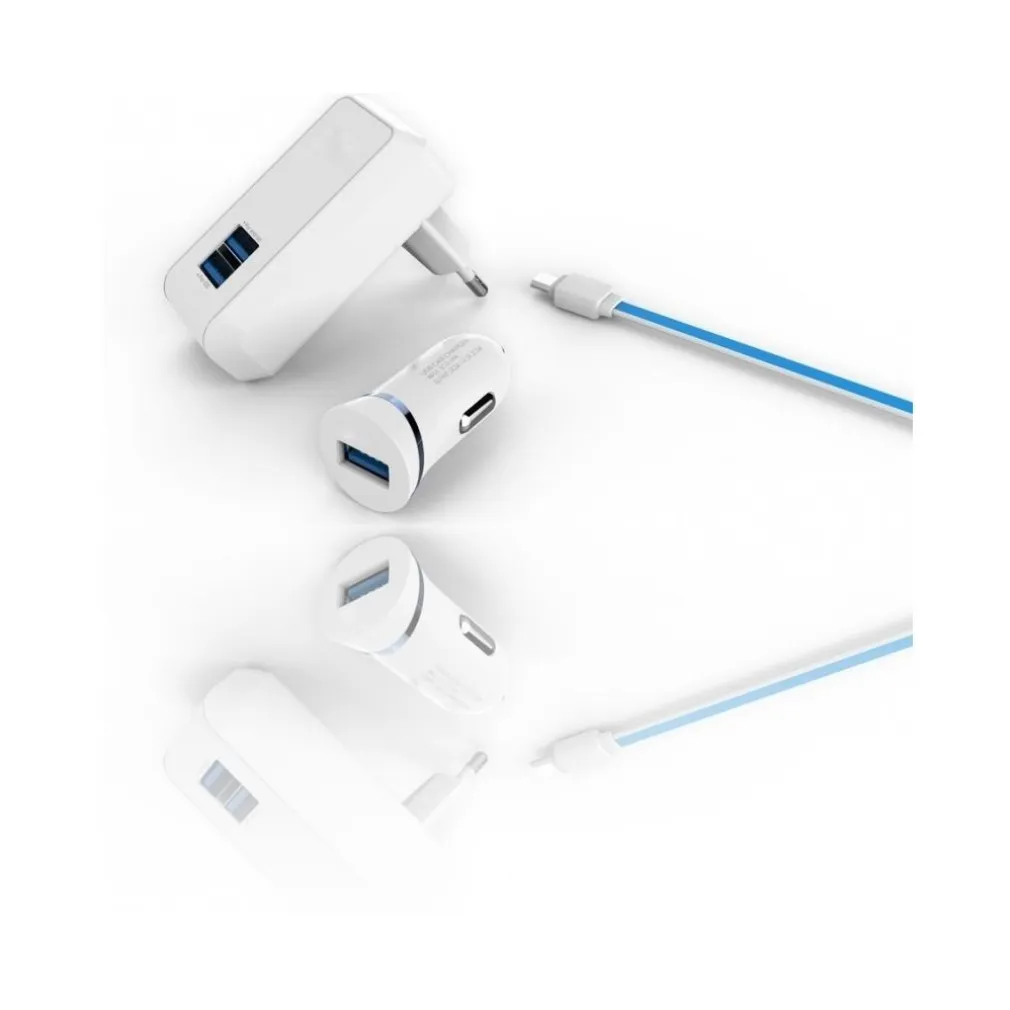 3 IN 1 SPINA ALIMENTATORE 2 PORTE USB ADATTATORE ANDROID SAMSUNG HUAWEI