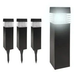 4 LAMPADE GIARDINO RICARICA SOLARE PALETTI SOLARI TECNOLOGIA 1LED LUCE BIANCA