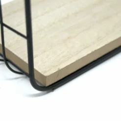 2 MENSOLE DA PARETE MODERNE DESIGN CUBO MENSOLA SCAFFALE LEGNO METALLO NERO