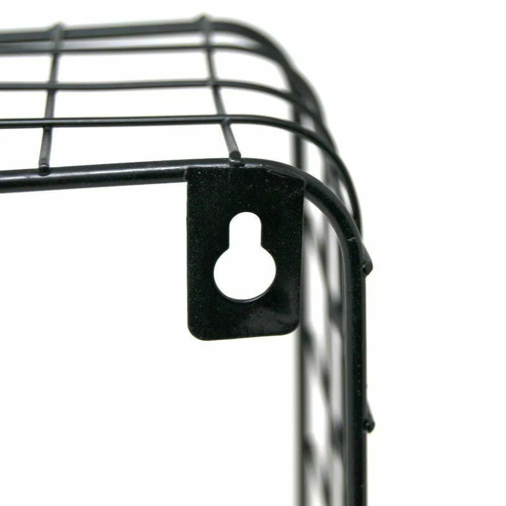 2 MENSOLE DA PARETE MODERNE DESIGN CUBO MENSOLA SCAFFALE LEGNO METALLO NERO