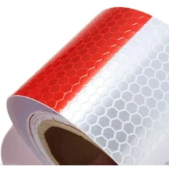 25 METRI NASTRO ADESIVO CATARIFRANGENTE AUTO CAMION ROSSO BIANCO ALTA VISIBILITÁ