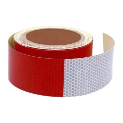 25 METRI NASTRO ADESIVO CATARIFRANGENTE AUTO CAMION ROSSO BIANCO ALTA VISIBILITÁ