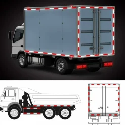 5 METRI NASTRO ADESIVO CATARIFRANGENTE AUTO CAMION ROSSO BIANCO ALTA VISIBILITÁ