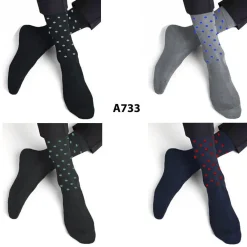 12 PAIA DI CALZINI DA UOMO FILO DI SCOZIA COTONE CON PALLINI POIS MEZZA GAMBA