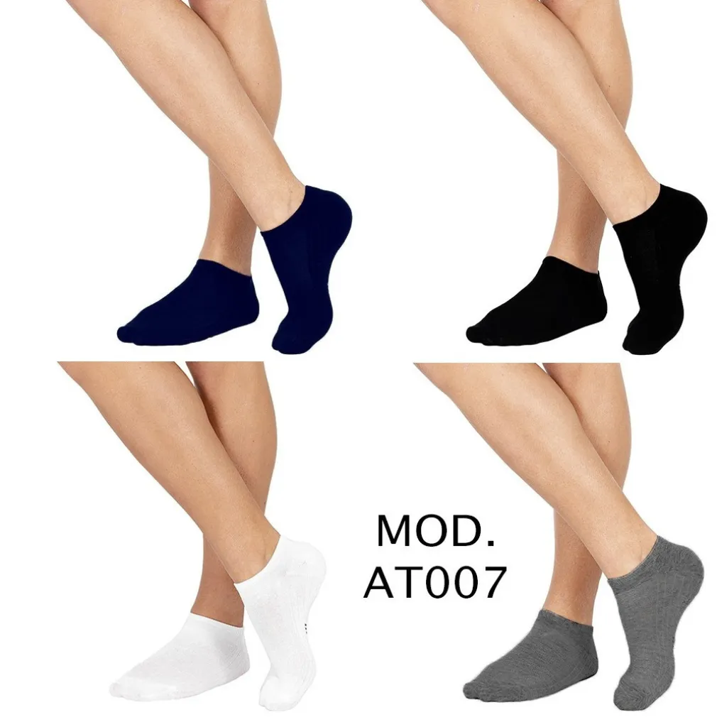 12 PAIA DI CALZINI UOMO COLLO BASSO COMODI IN 4 COLORAZIONI DAL 40 AL 46 AT007