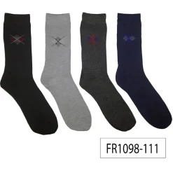 12 PAIA DI CALZINI UOMO IN COTONE COLORATI MEZZA GAMBA ROMBI FR1098-111