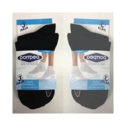 3 PAIA NERO 39/42 CALZE CALZETTI CALZINI "POMPEA" COTONE DONNA UOMO CALZINO