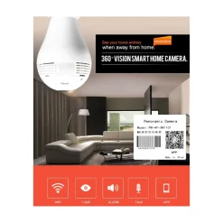 360° PANORAMICA MINI WIFI IP TELECAMERA LAMPADINA NASCOSTA CAMERA 960P LAMPADA
