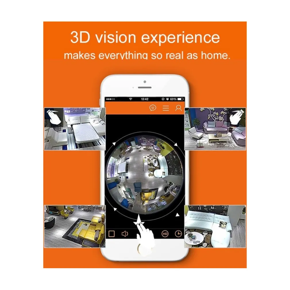 360° PANORAMICA MINI WIFI IP TELECAMERA LAMPADINA NASCOSTA CAMERA 960P LAMPADA