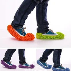 2 PANTOFOLE MOP PULISCI CASA PAVIMENTO IN MICROFIBRA COPRISCARPA CATTURA POLVERE