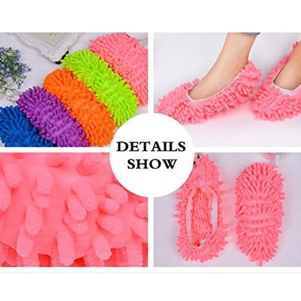 2 PANTOFOLE MOP PULISCI CASA PAVIMENTO IN MICROFIBRA COPRISCARPA CATTURA POLVERE