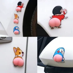 4 PARACOLPI IN SILICONE STICKERS ADESIVI PER AUTO SPECCHIETTI A FORMA DI CULO