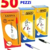 50 PENNE A SFERA CRISTAL PUNTA MEDIA 1MM CANCELLERIA SCUOLA E UFFICIO MOD. BIC
