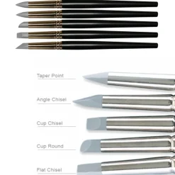 5 PENNELLI PUNTA IN GOMMA SOFT TOUCH SILICONE DISEGNO DIPINGERE NAIL ART POLVERE