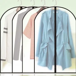 3 PEZZI COPRI ABITO CUSTODIA CON ZIP CERNIERA CAMICIA COPRIABITO CAPPOTTO 60x90