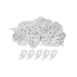 60 PEZZI GANCI IN PLASTICA BIANCO A PROBOSCIDE PAPERA 25MM PER TENDE TENDA