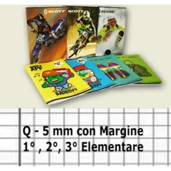 20 PEZZI QUADERNONI QUADERNONE QUADRETTI Q - 5mm CON MARGINE 1° 2° 3° ELEMENTARE