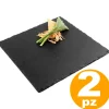 2 PIATTI PIATTO IN PIETRA ARDESIA QUADRATO 15x15CM PORTATA PER CIBI CALDI FREDDI