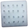 3 PIERCING ORECCHINI NASO 3 MM BRILLANTINO BIANCO BRILLANTINI ARGENTO ORECCHINO