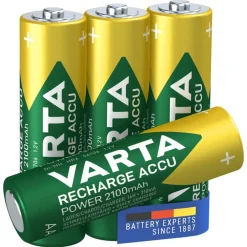 4 PILE VARTA STILO BATTERIE AA ALKALINE RICARICABILI 2100mAh NiMH HR6 1.2V ACCU