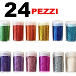 24 PORPORINA GLITTER GRANA FINE DECORAZIONI PITTURA NATALE LAVORETTI CASA SCUOLA