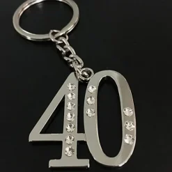 12 PORTACHIAVI PORTA CHIAVE CON NUMERO 40 BOMBONIERE CONFETTI PER COMPLEANNO