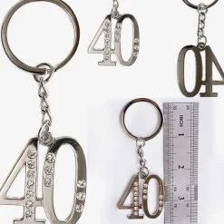 12 PORTACHIAVI PORTA CHIAVE CON NUMERO 40 BOMBONIERE CONFETTI PER COMPLEANNO