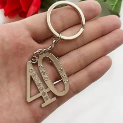 12 PORTACHIAVI PORTA CHIAVE CON NUMERO 40 BOMBONIERE CONFETTI PER COMPLEANNO