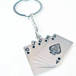 12 PORTACHIAVI PORTA CHIAVE BOMBONIERE SEGNAPOSTO CON CARTE DA GIOCO POKER ROYAL