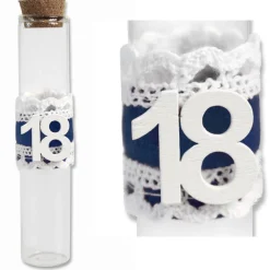 12 PORTACONFETTI IN VETRO BOMBONIERA 18 ANNI DICIOTTESIMO COMPLEANNO MASCHIO BLU