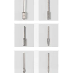 6 PUNTE KIT SET FRESA FRESATRICE NAIL ART UNGHIE CILINDRI ABRASIVI SCOVOLINI