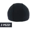 3 PZ CUFFIA PISCINA MARE NUOTO PRESSATA MONOCOLORE NERA CON FASCIA ELASTICA 2 CM