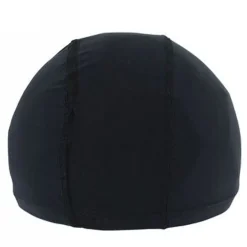 3 PZ CUFFIA PISCINA MARE NUOTO PRESSATA MONOCOLORE NERA CON FASCIA ELASTICA 2 CM