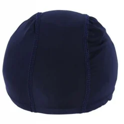 3 PZ CUFFIA PISCINA MARE NUOTO PRESSATA MONOCOLORE BLU CON FASCIA ELASTICA 2 CM