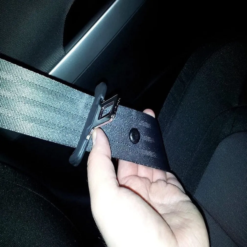 2 PZ LINGUETTA PER CINTURE DI SICUREZZA IN METALLO IMPUGNATURA IN PLASTICA NERO