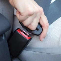 2 PZ LINGUETTA PER CINTURE DI SICUREZZA IN METALLO IMPUGNATURA IN PLASTICA NERO