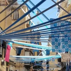 12 PZ NASTRI CELEBRATIVI FESTA TERZO SCUDETTO NAPOLI COLORI MISTI BIANCO AZZURRO
