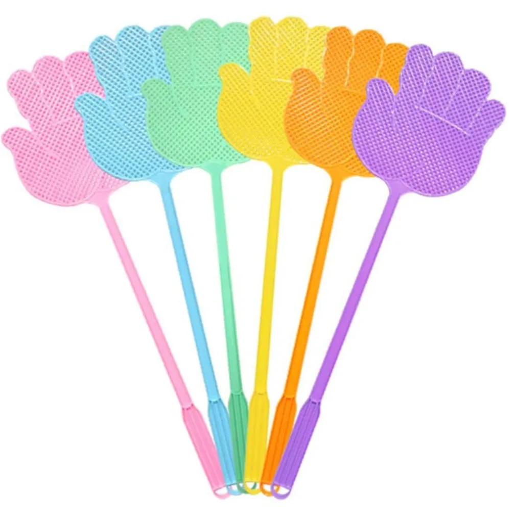 3 PZ PALETTA ABBATTIMOSCHE ABBATTI MOSCHE SCACCIA INSETTI COLORI ASSORTITI 47 CM