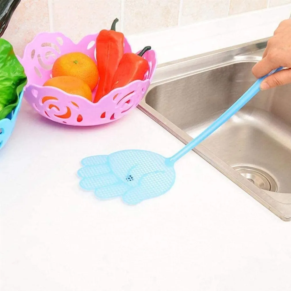 3 PZ PALETTA ABBATTIMOSCHE ABBATTI MOSCHE SCACCIA INSETTI COLORI ASSORTITI 47 CM